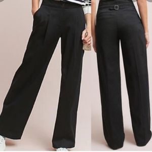 Anthropologie Essential Wide Leg Pant With Buckle Detail